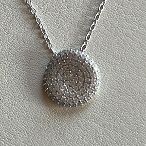 Sterling silver crystal disc necklace